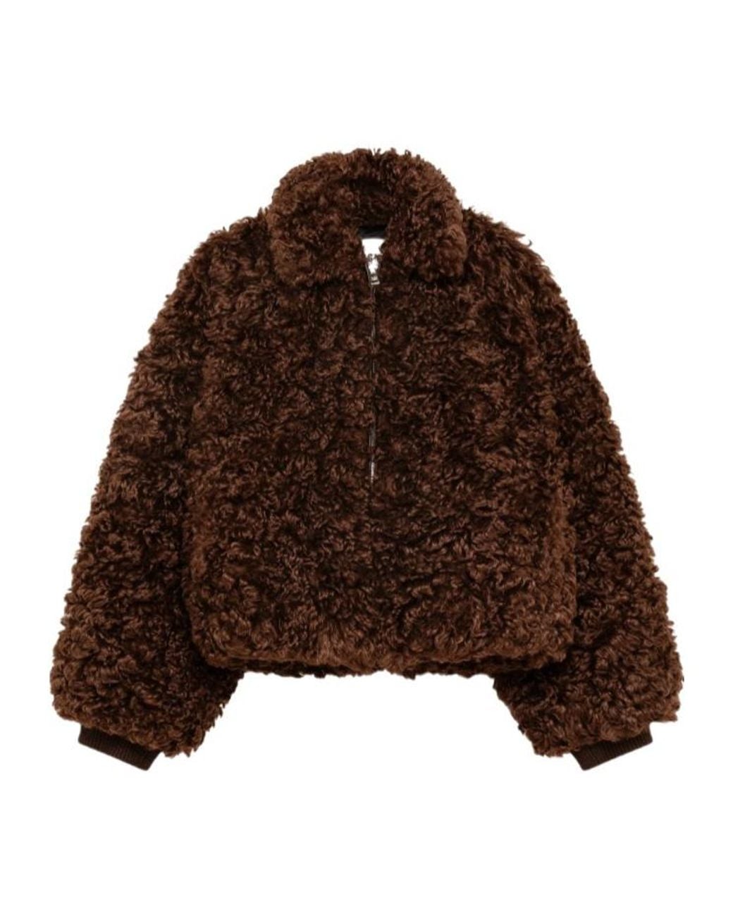 MSGM Brown Zip-Up Jacket