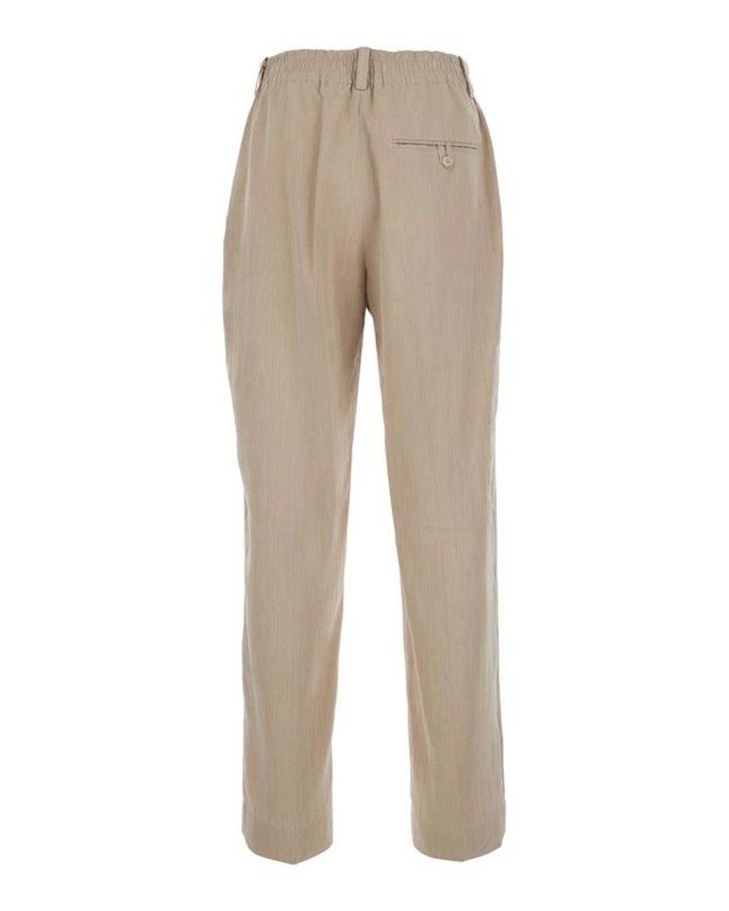Jacquemus Natural Pleated Straight-Leg Pants for men