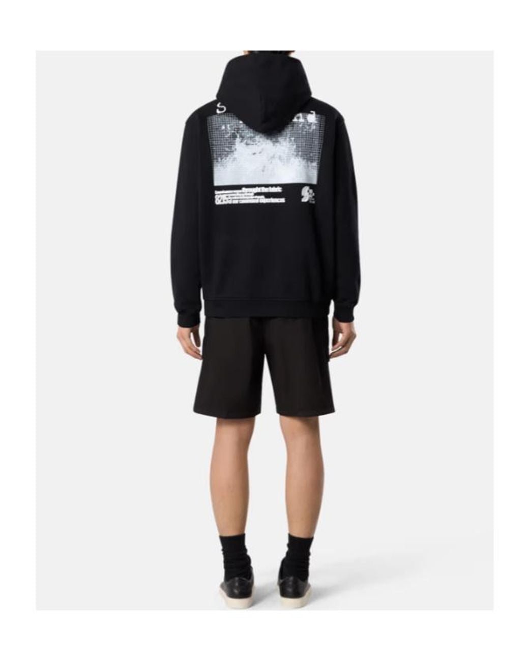 Stone Island Blue Oversized Fit Hooded Sweatshirt With 'Grid Print Two' Motif for men
