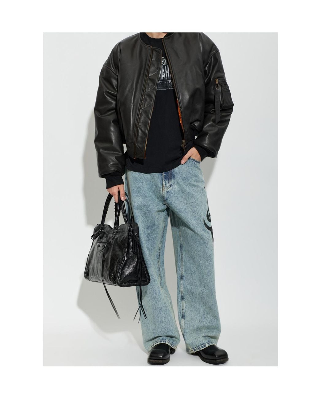 Vetements Black Oversized Graphic T-Shirt for men