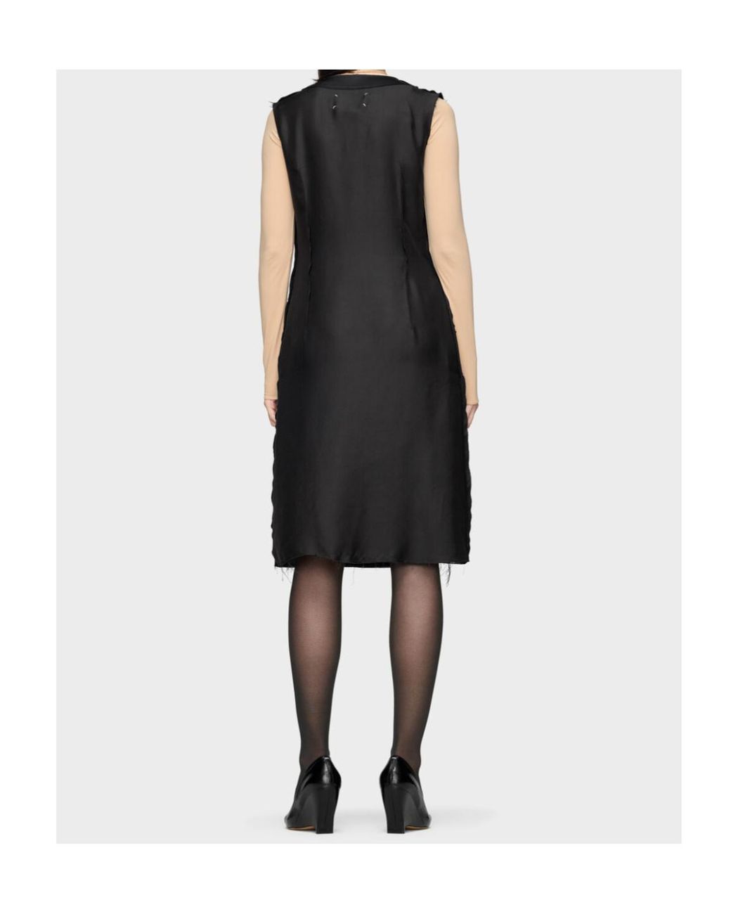 Maison Margiela Black V-Neck Midi Dress
