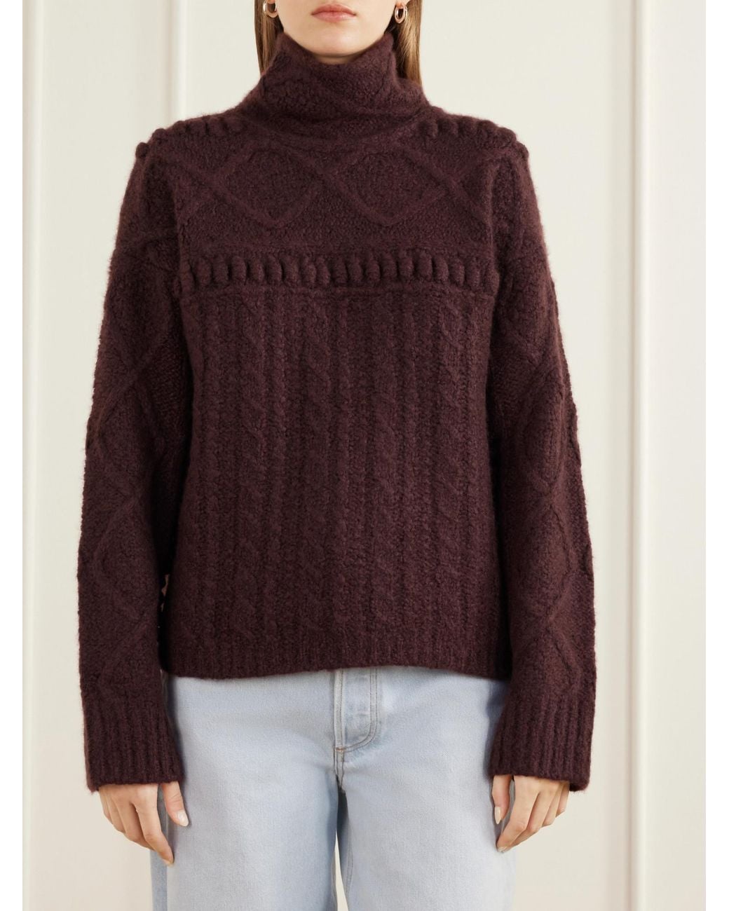 Guest In Residence Purple Knitted Turtleneck Sweater