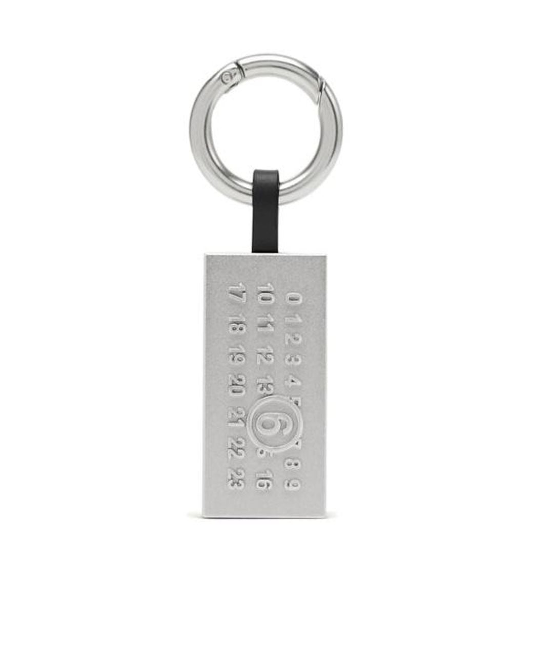 MM6 by Maison Margiela White Pendant Keychain for men