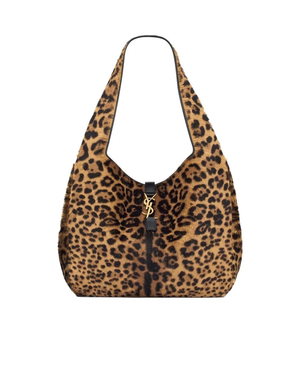 Saint Laurent Brown Le 5 À 7 Leopard Printed Tote Bag
