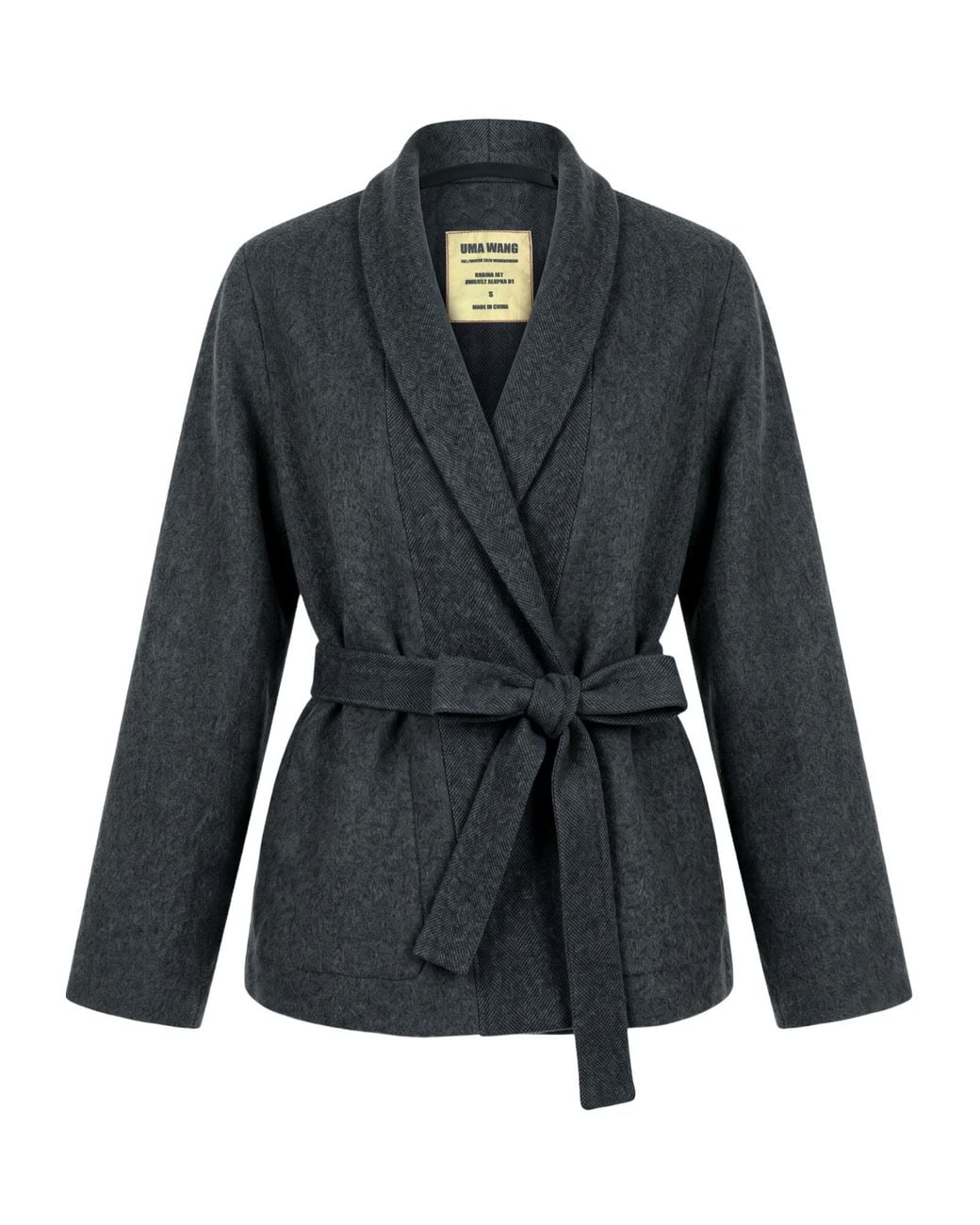 Uma Wang Black Belted Casual Jacket