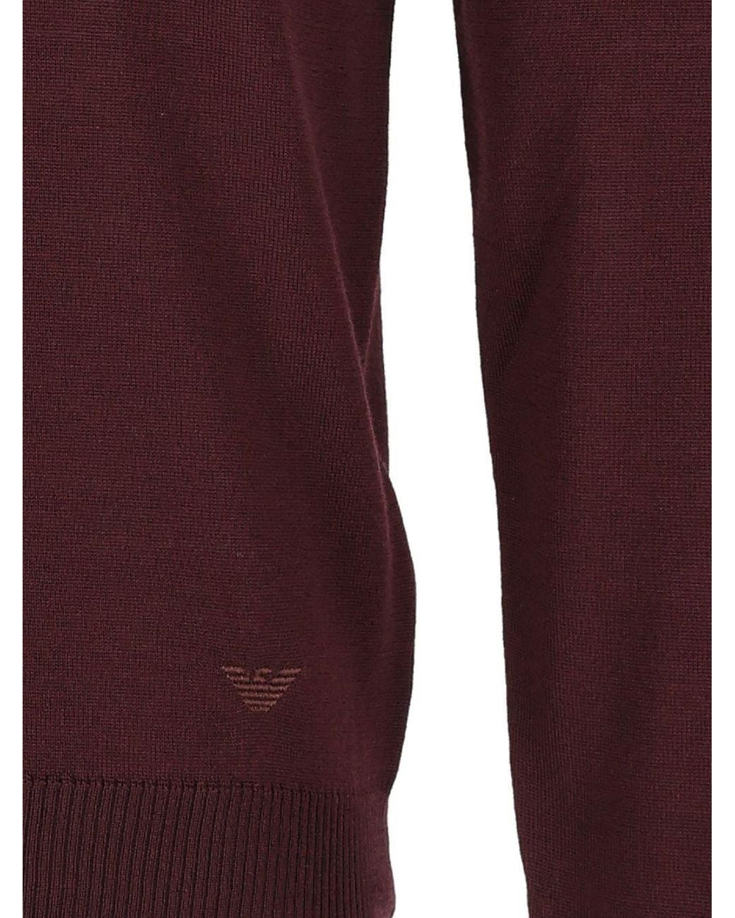 Emporio Armani Purple Polo Collar Knitted Sweater for men