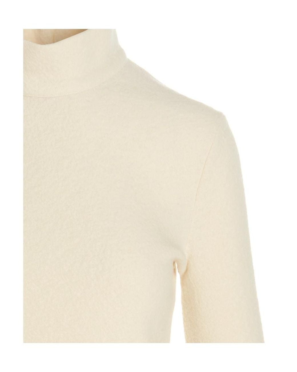 Jil Sander White High-Neck Knit Jumper