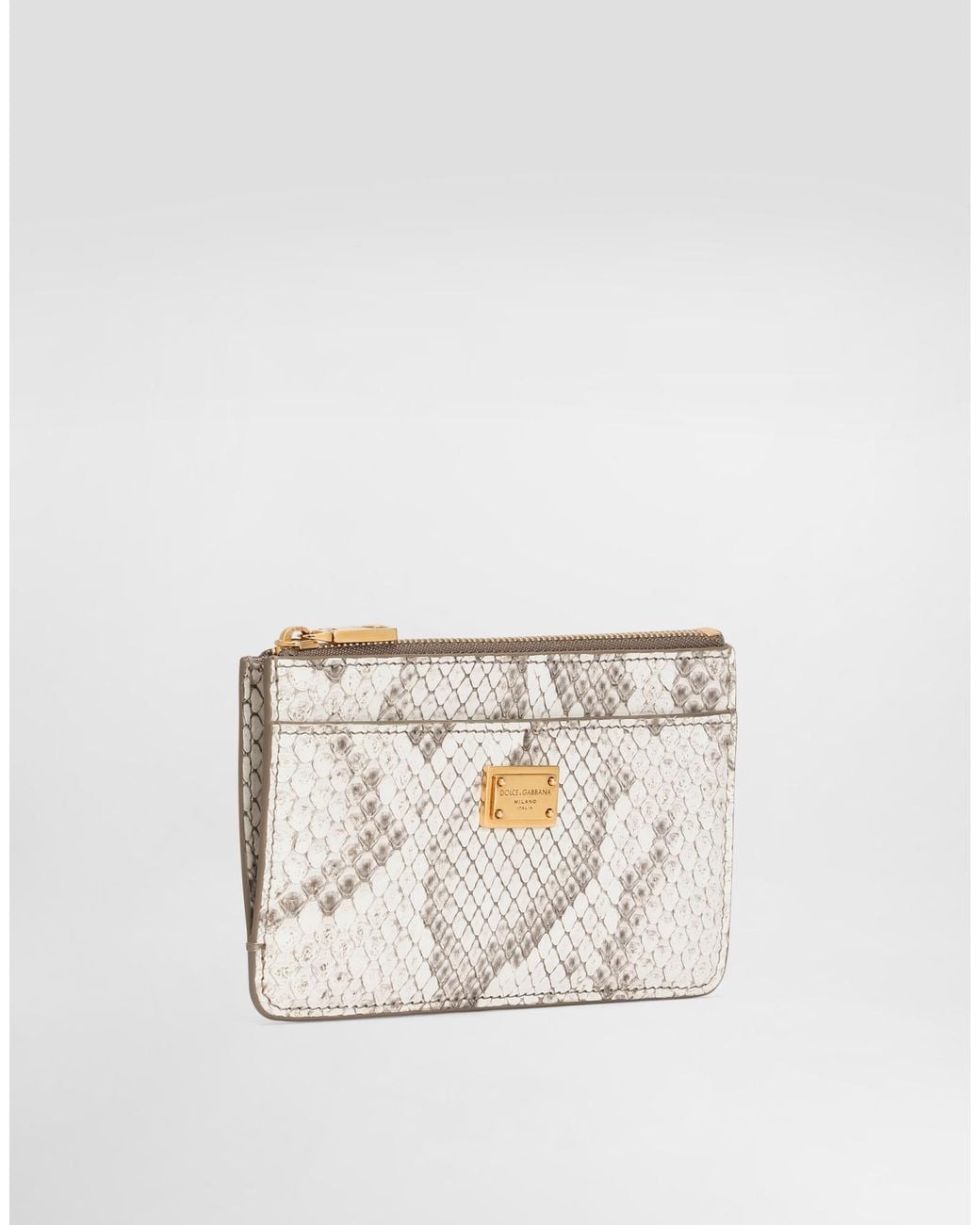 Dolce & Gabbana White Python Card Holder