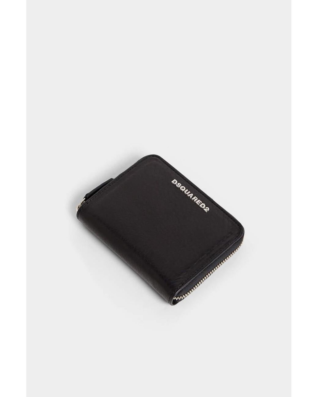 DSquared² Black Logo Zip-Around Wallet