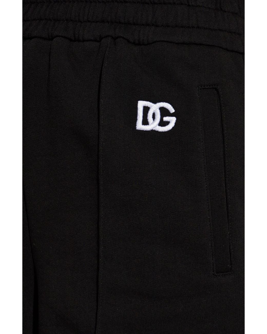 Dolce & Gabbana Black Dg Logo Embroidered Sweatpants