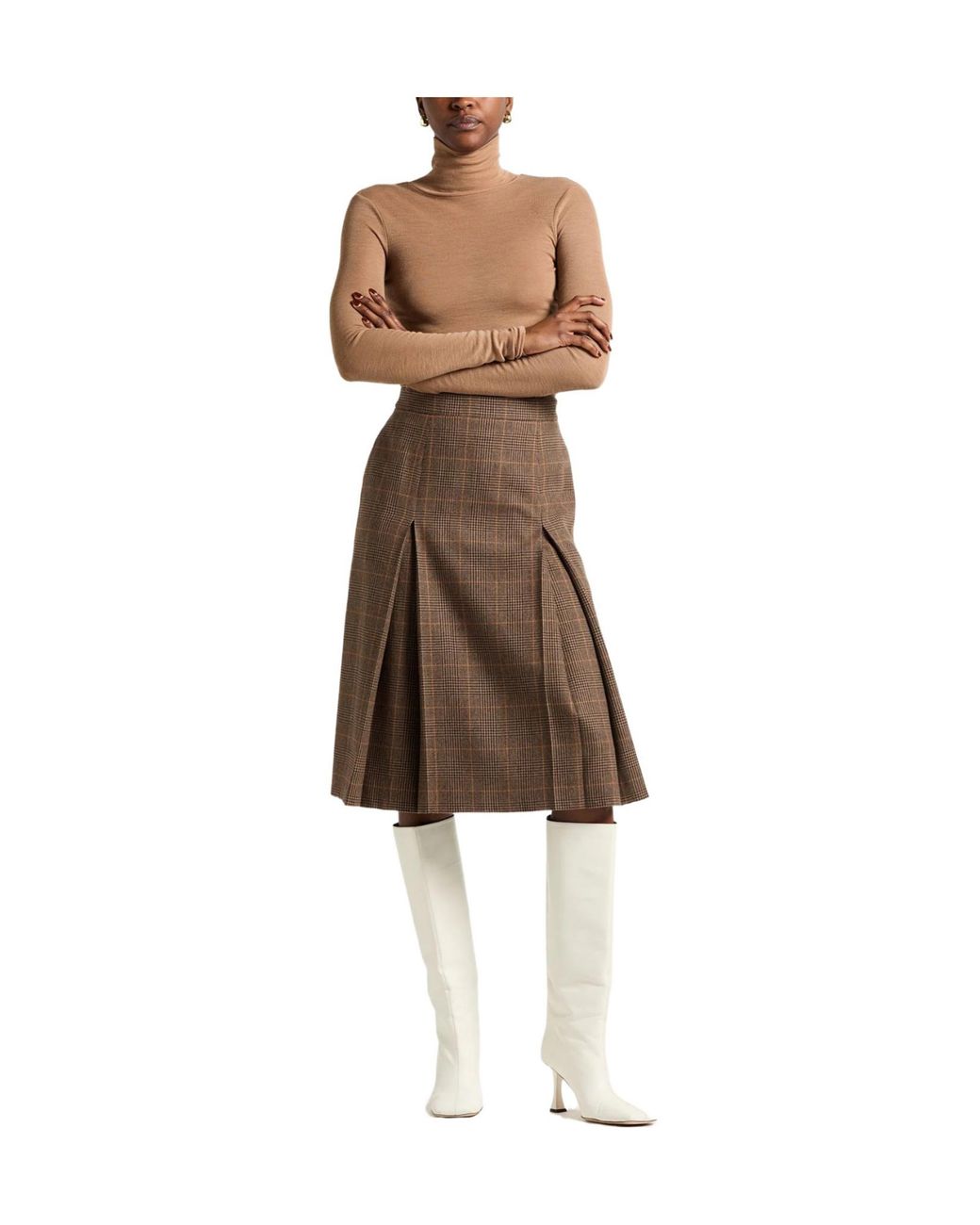 Saint Laurent Brown Midi Skirts