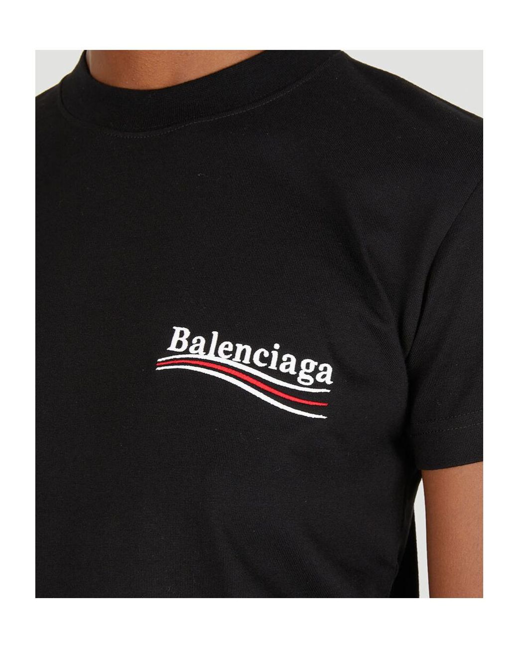 Balenciaga Black Political Campaign Logo T-Shirt