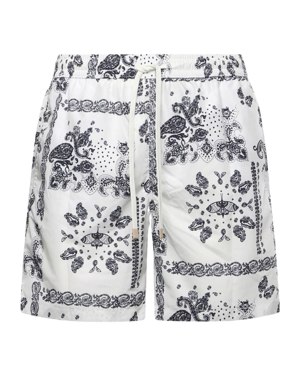 Eleventy Gray Paisley Print Swim Shorts for men