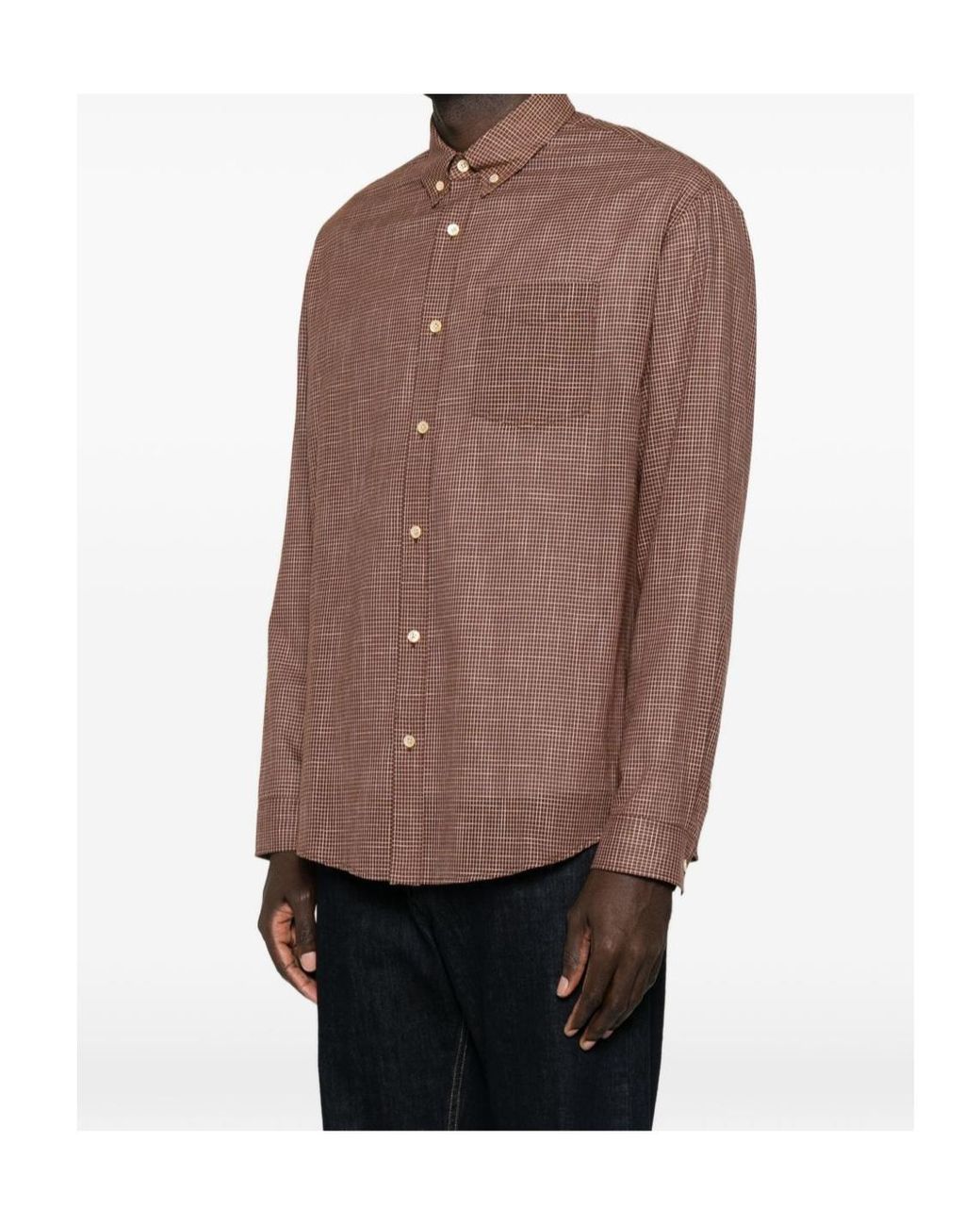 The Row Brown Pompeo Cotton Shirt for men