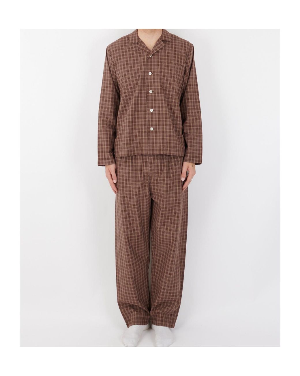 Tekla Brown Plaid Pajama Pants for men