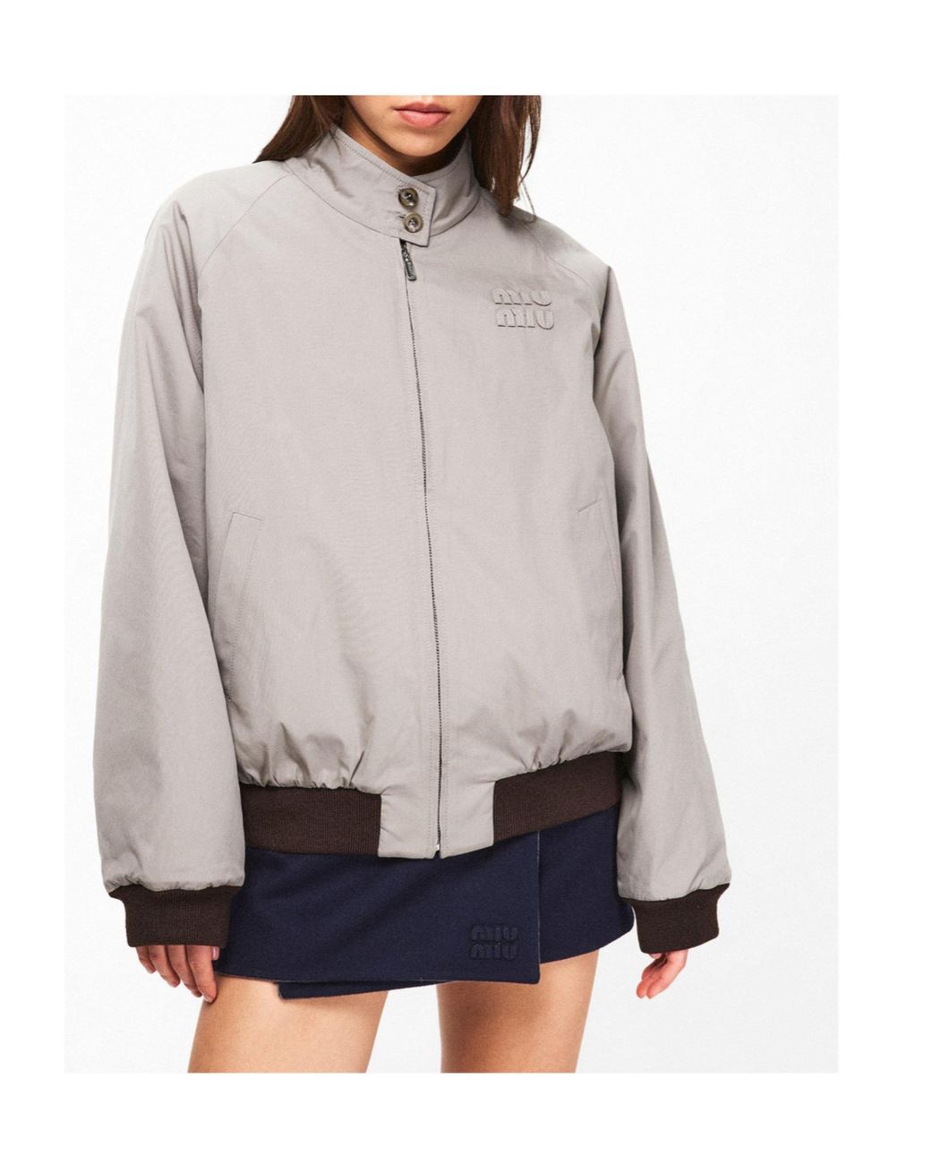 Miu Miu Gray Zip-Up Jacket