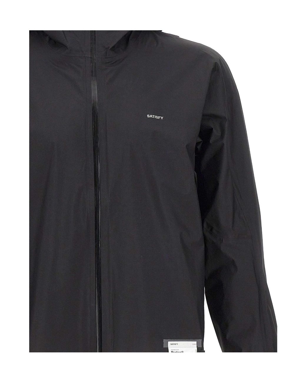 Satisfy Black Pertex Zip Hooded Jacket for men