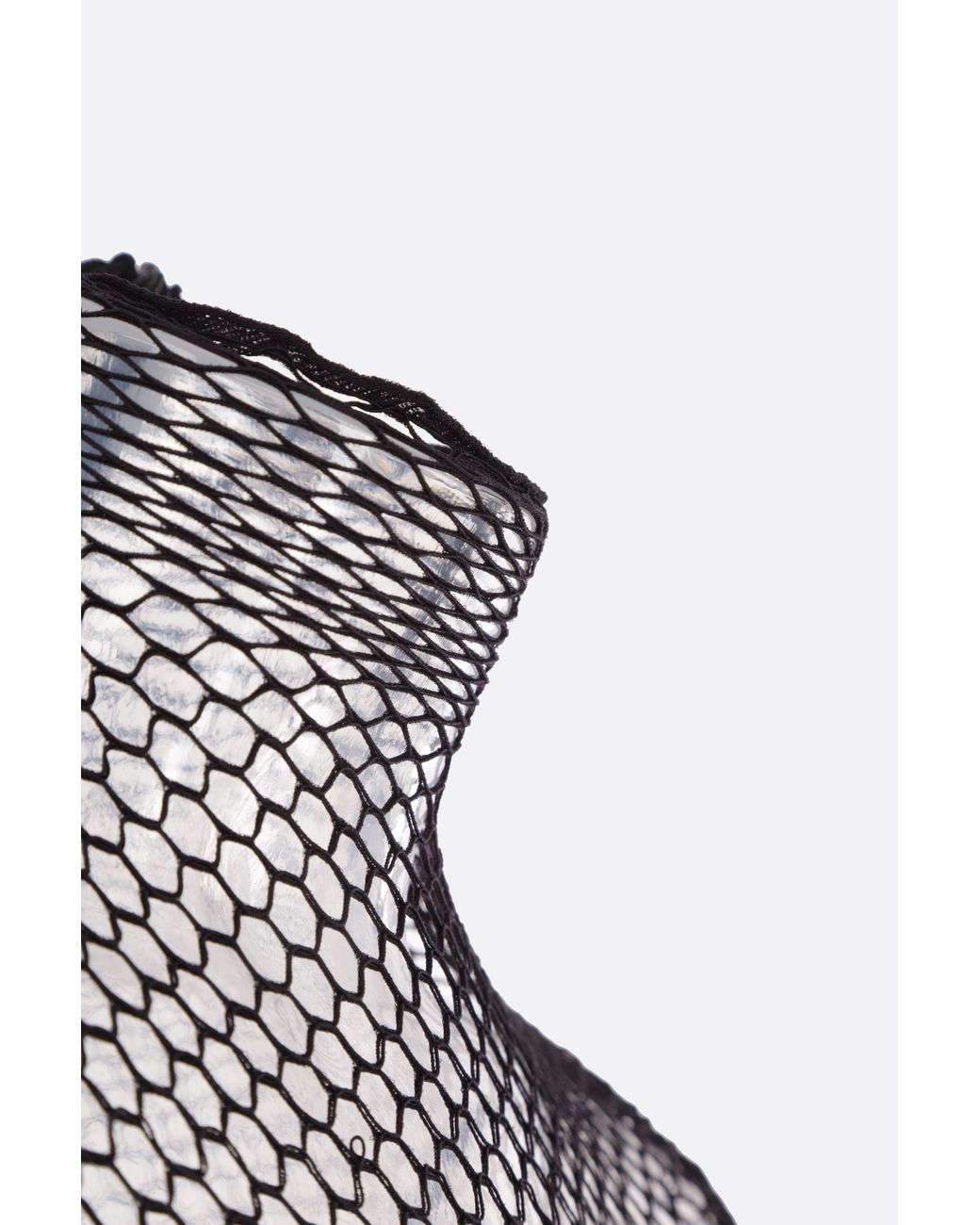 RED Valentino Gray Rev Mock Neck Mesh Top