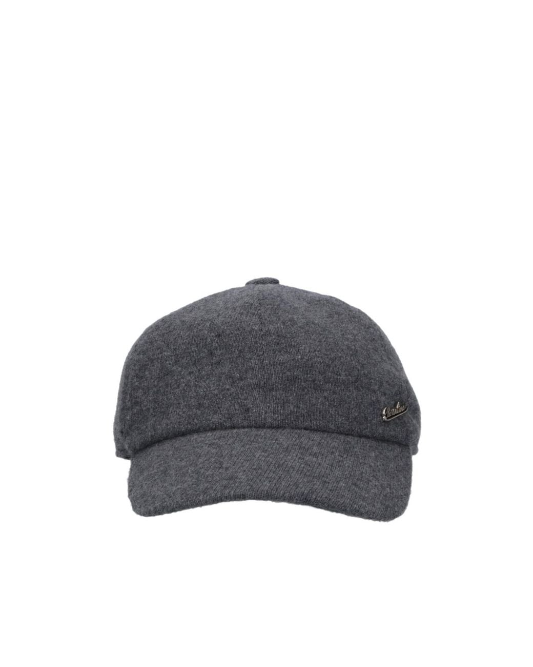 Borsalino Gray Logo-Lettering Curved Peak Baseball Cap for men