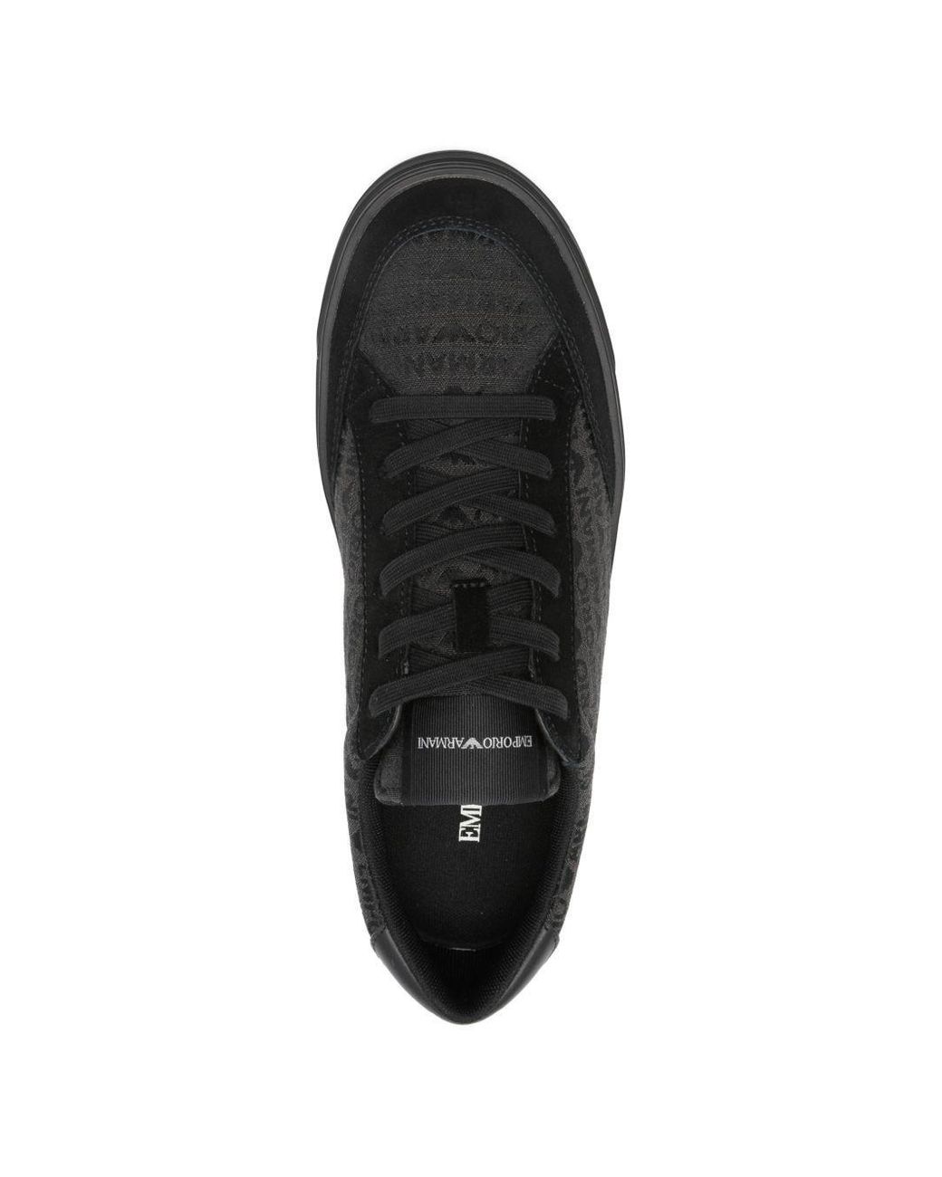 Emporio Armani Black Canvas Sneakers for men