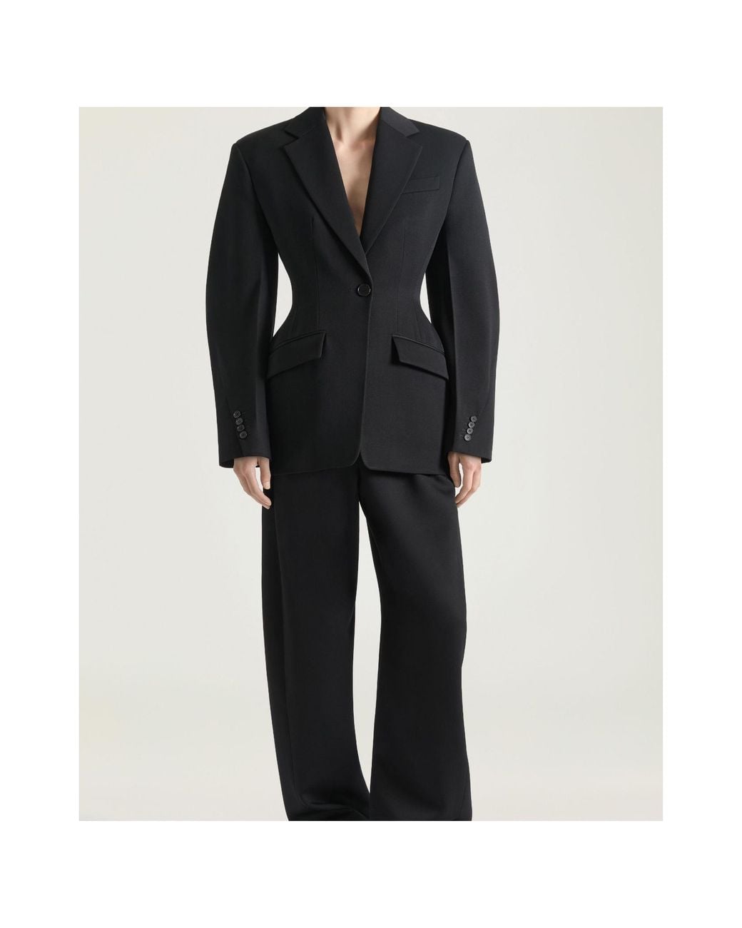 Givenchy Black Cocoon Collared Buttoned Jacket