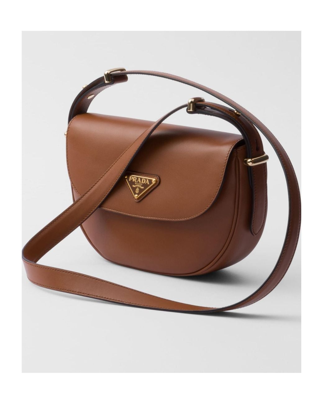 Prada Brown Triangle-Logo Small Shoulder Bag