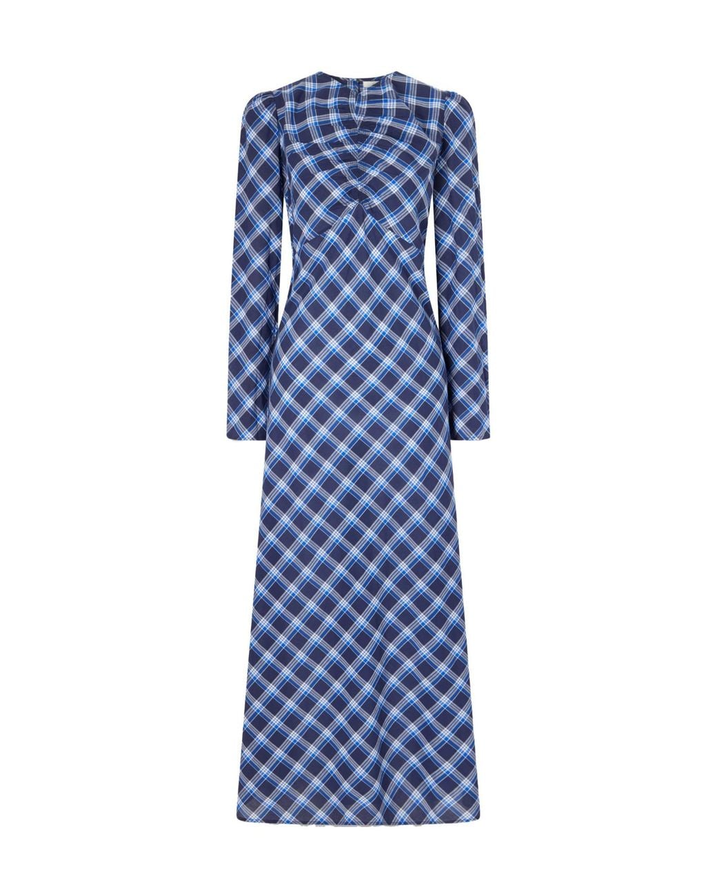 Doen Blue Vintage Printed Long-Sleeve Maxi Dress