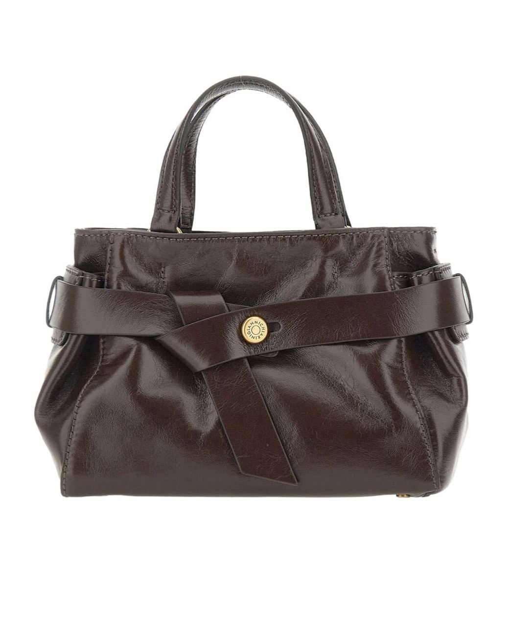 Gianni Chiarini Brown Miranda Belted Tote Bag
