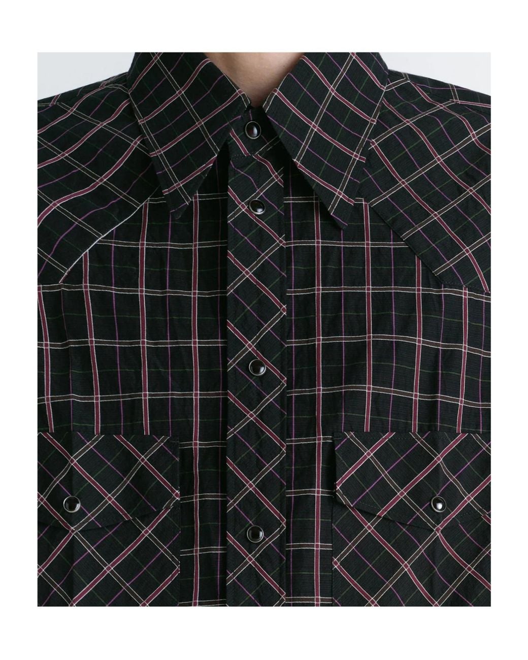 Lemaire Black Check Shirt for men