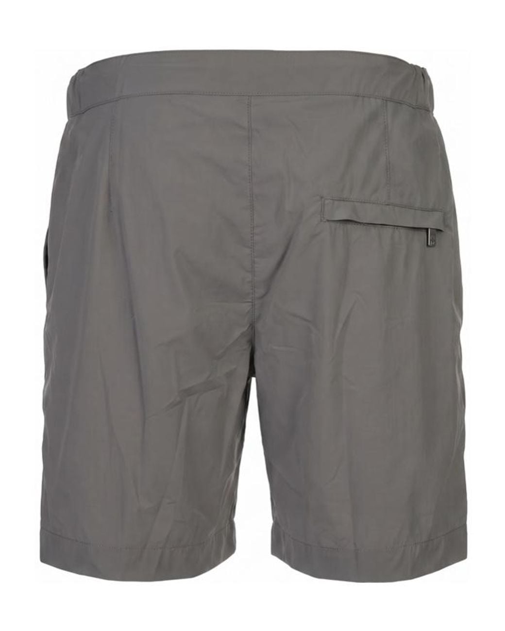 Fedeli Gray Drawstring-Waist Swim Shorts for men