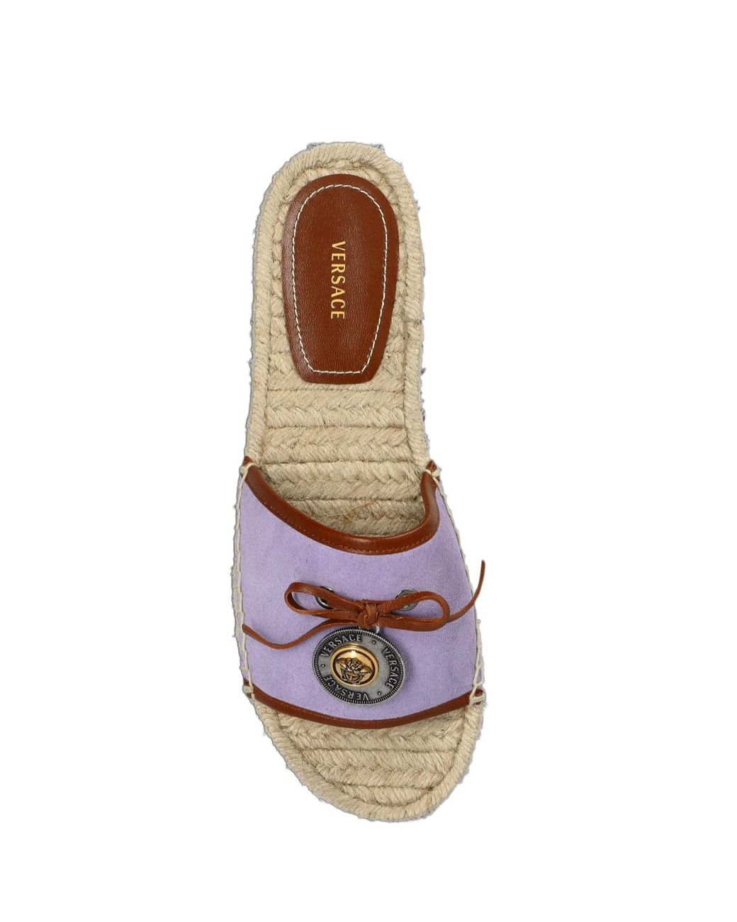 Versace Purple Lola Medallion Slides