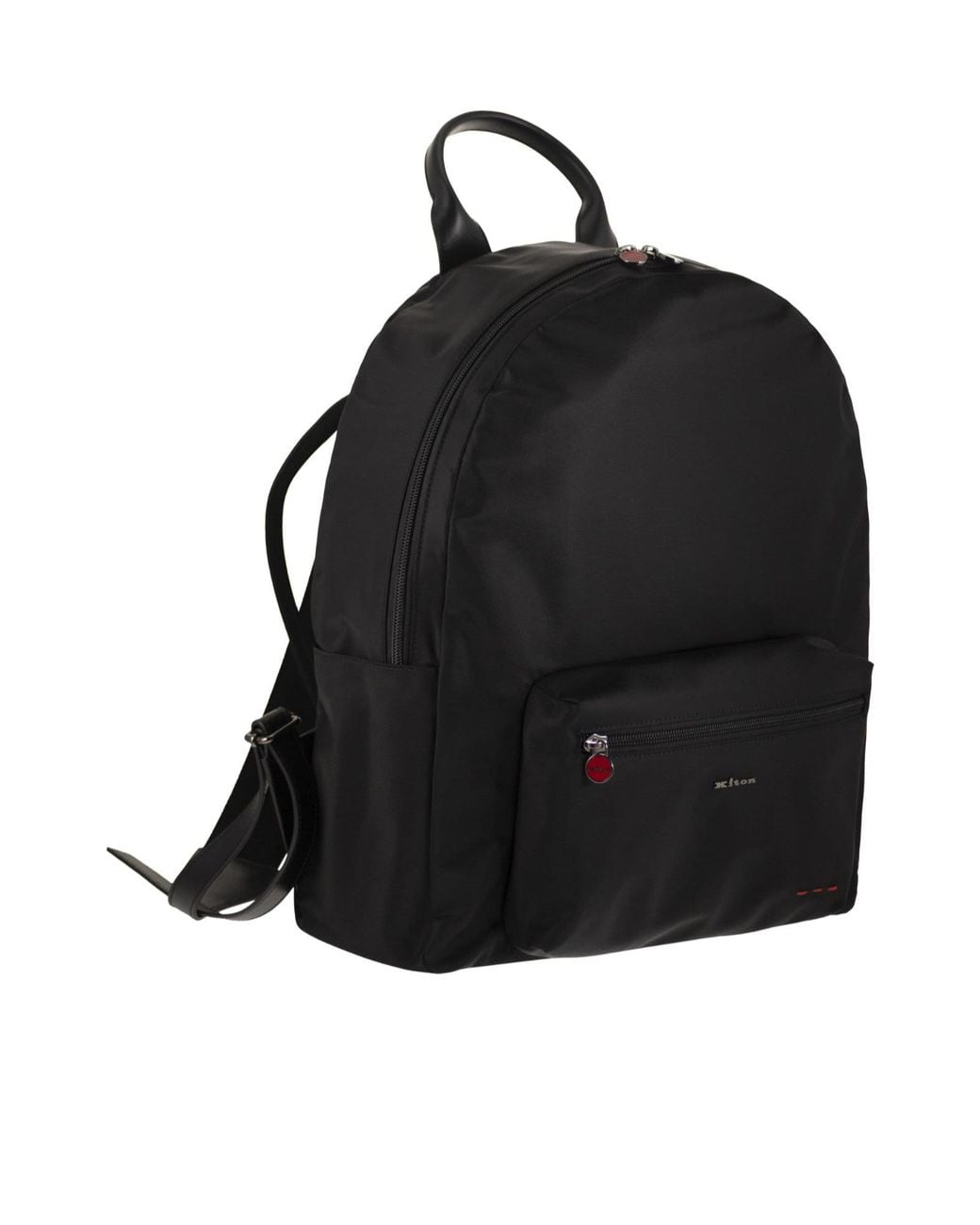 Kiton Black Technical Zip-Front Backpack for men