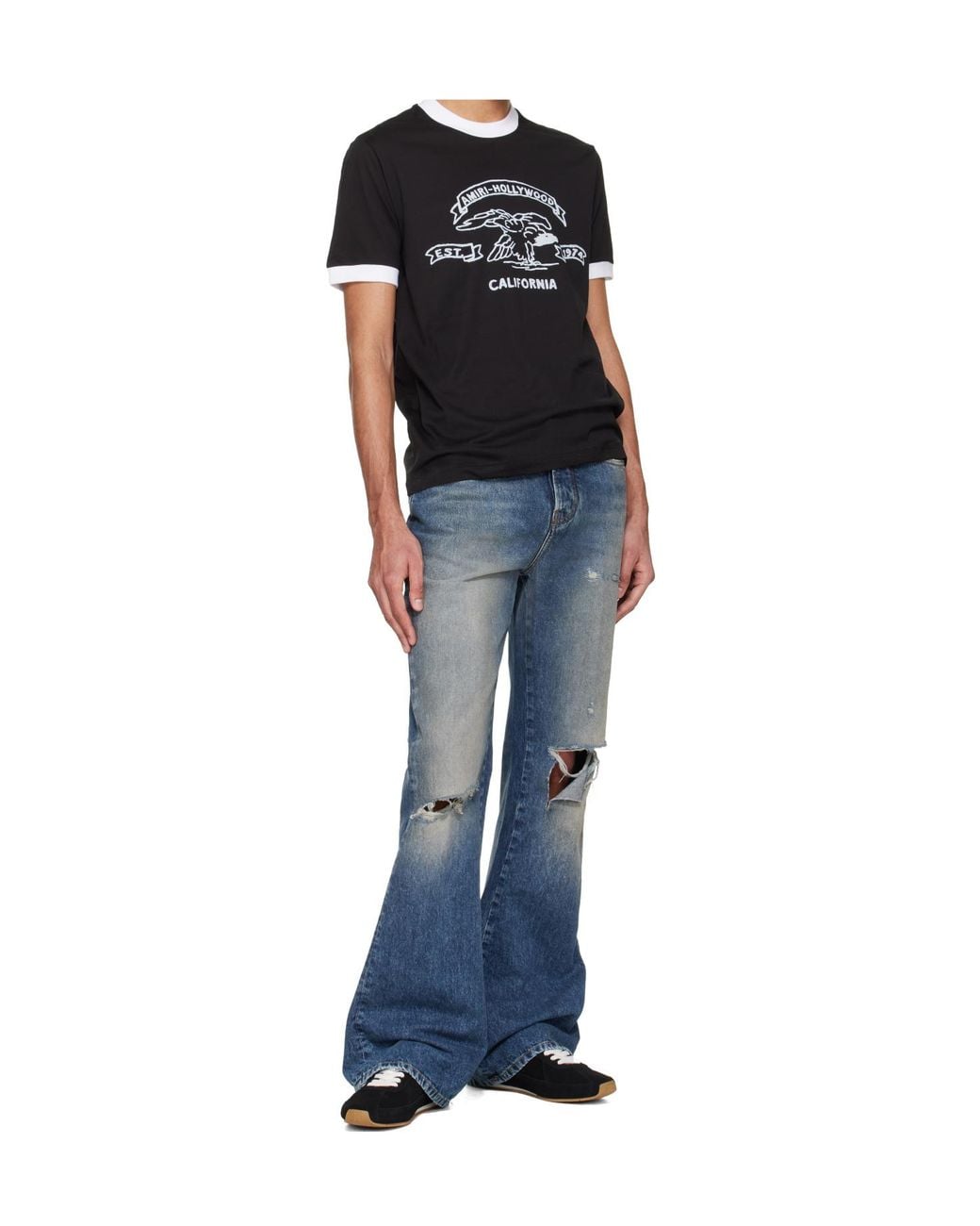 Amiri Black Crew Neck T-Shirt for men
