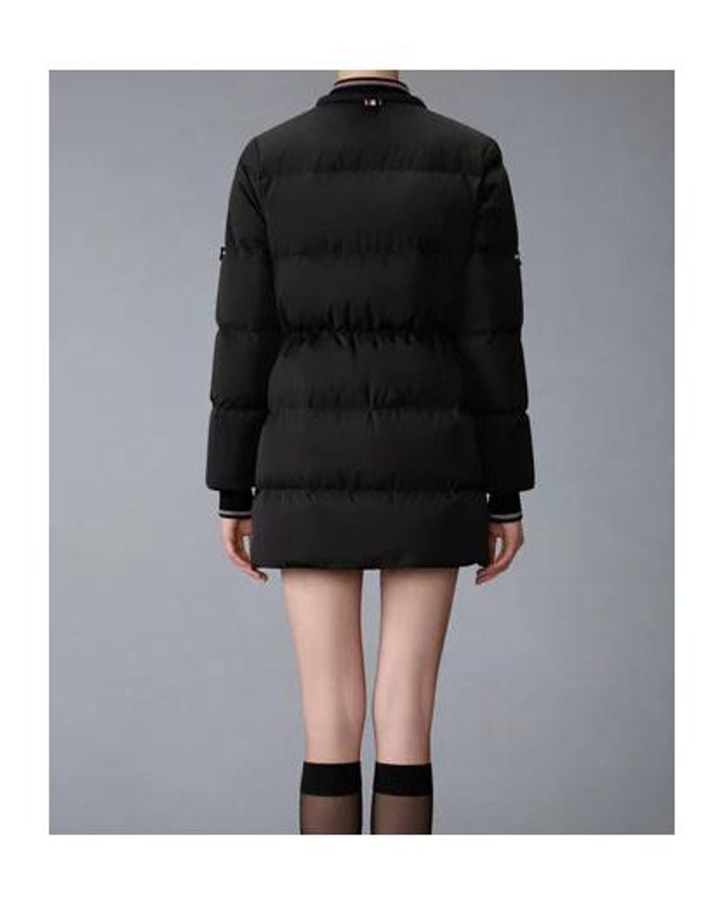 Thom Browne Black Zip-Up Padded Coat