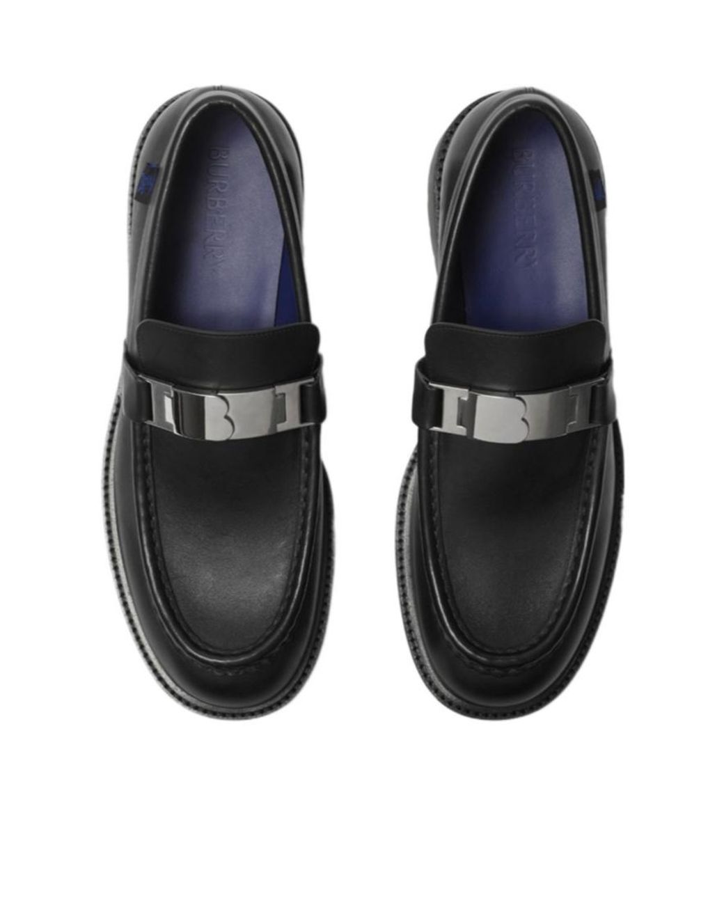 Burberry Black Raft Logo Plaque Slip-On Loafers for men
