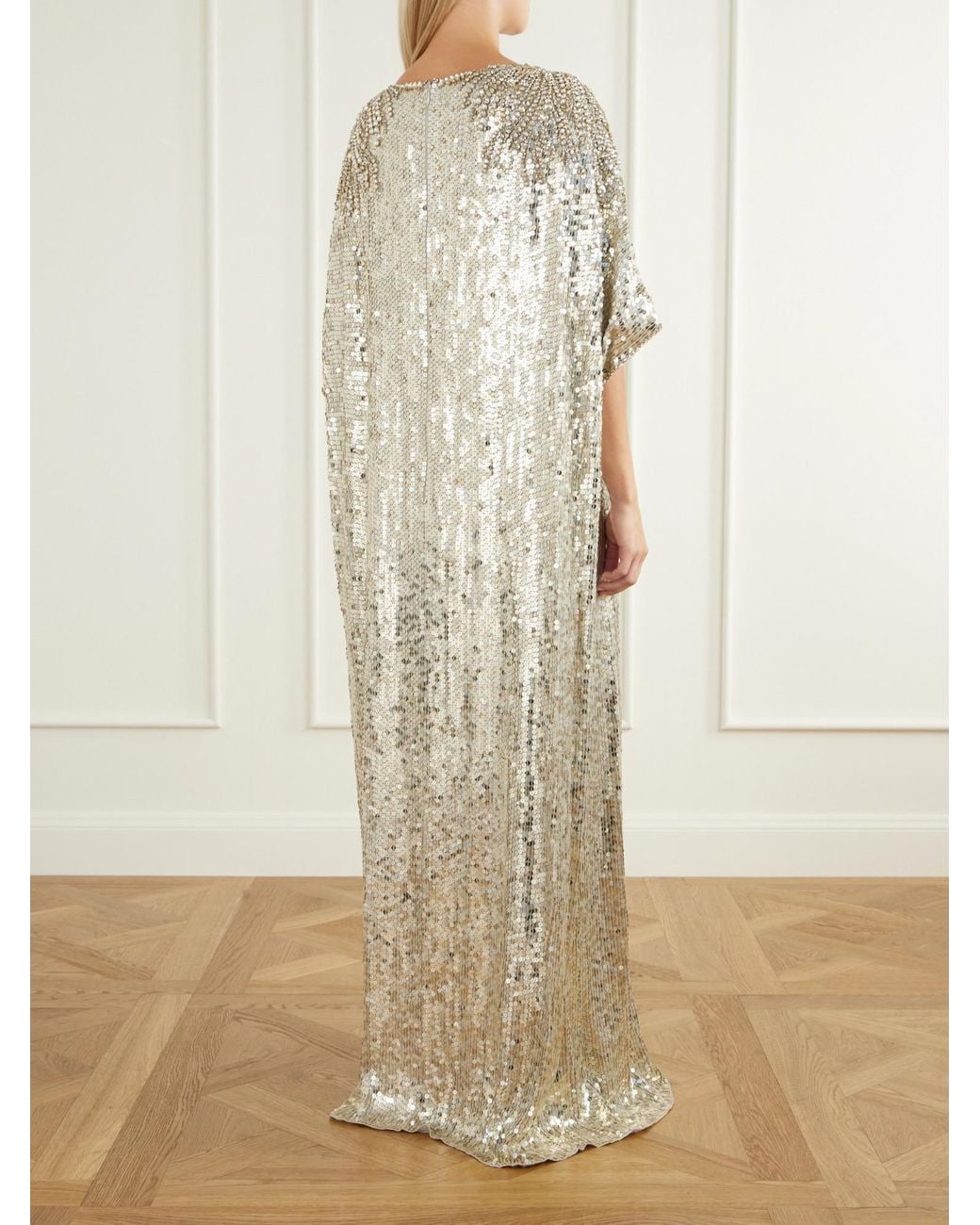 Jenny Packham Multicolor Sequined Tulle Gown