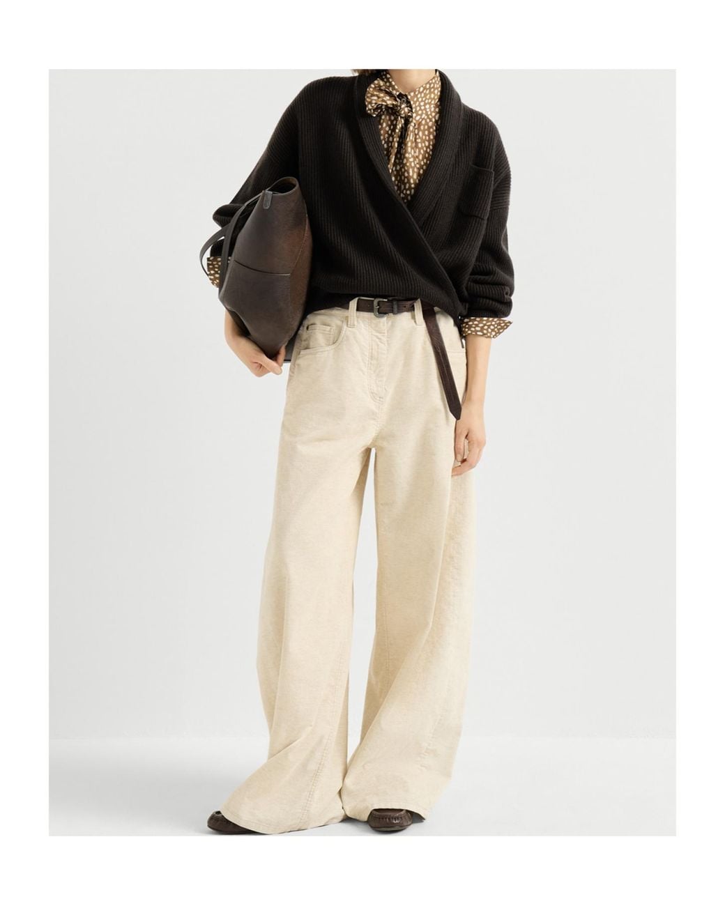 Brunello Cucinelli Black English Rib Cardigan