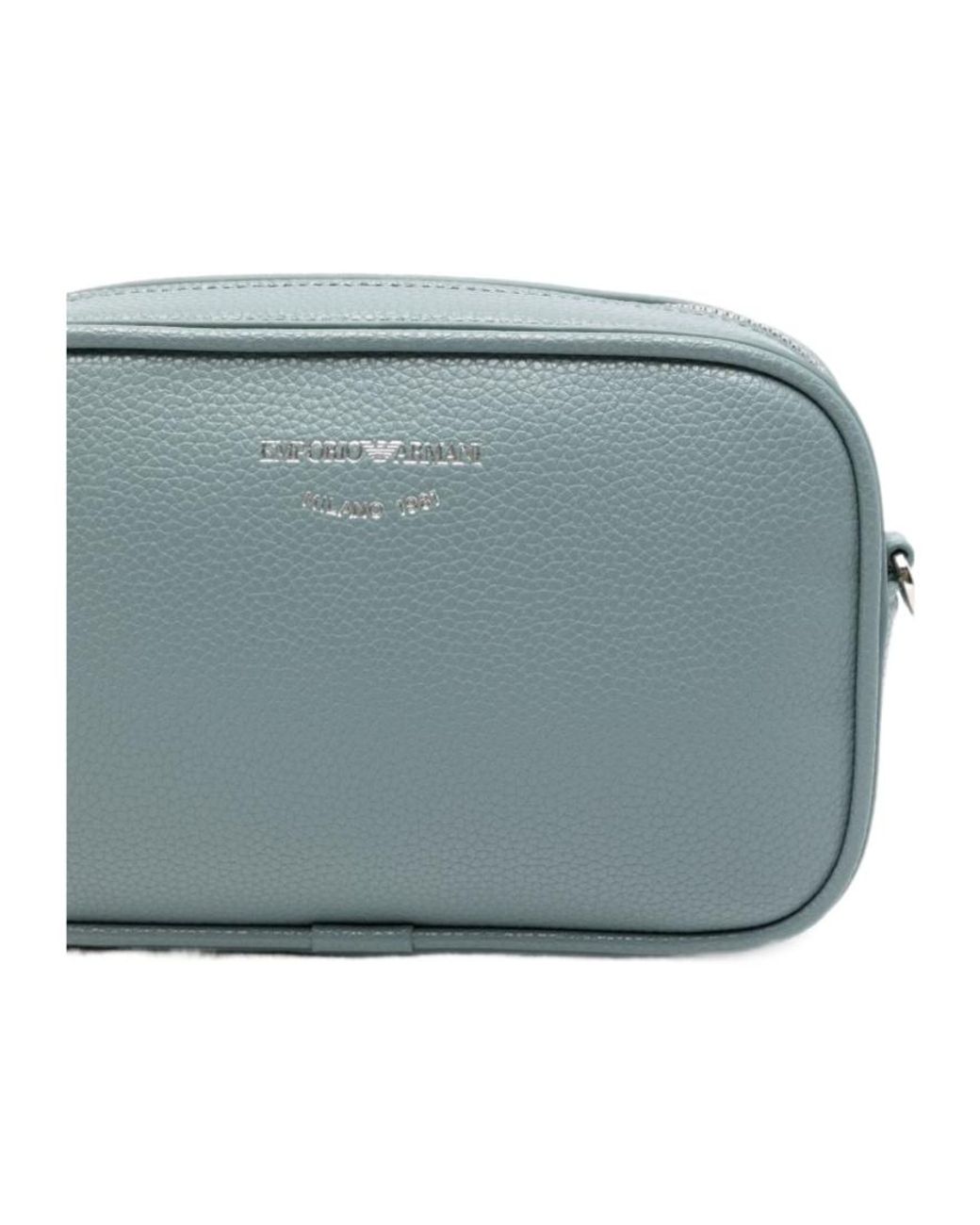 Emporio Armani Blue Mini Logo-Strap Shoulder Bag