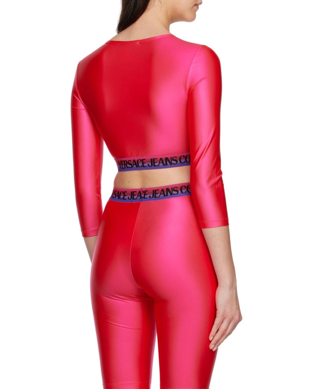 Versace Jeans Pink Couture Crewneck Cropped Top