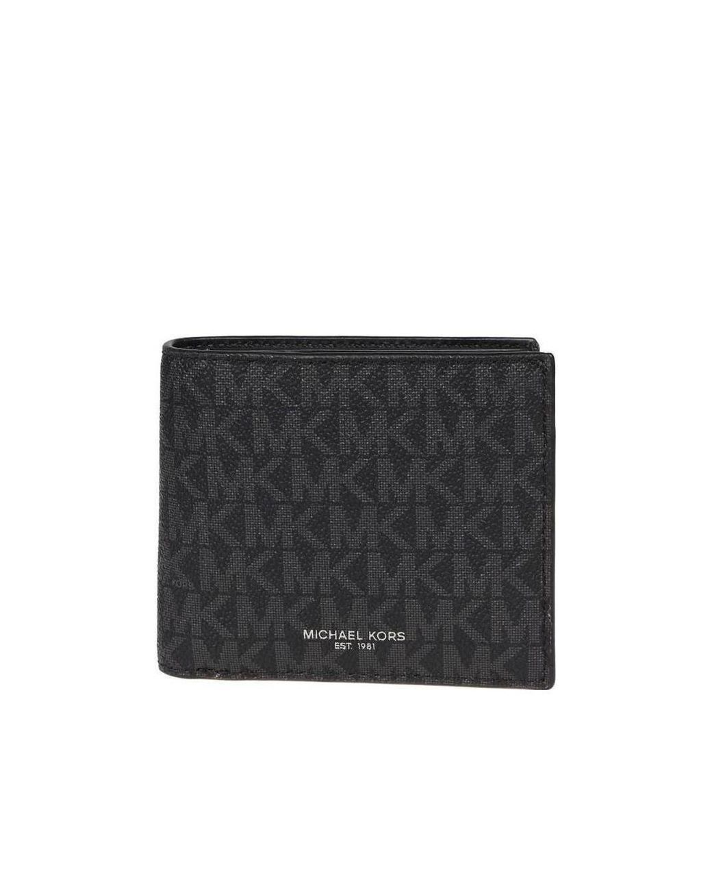 Michael Kors Black Greyson Logo Slim Billfold Wallet for men