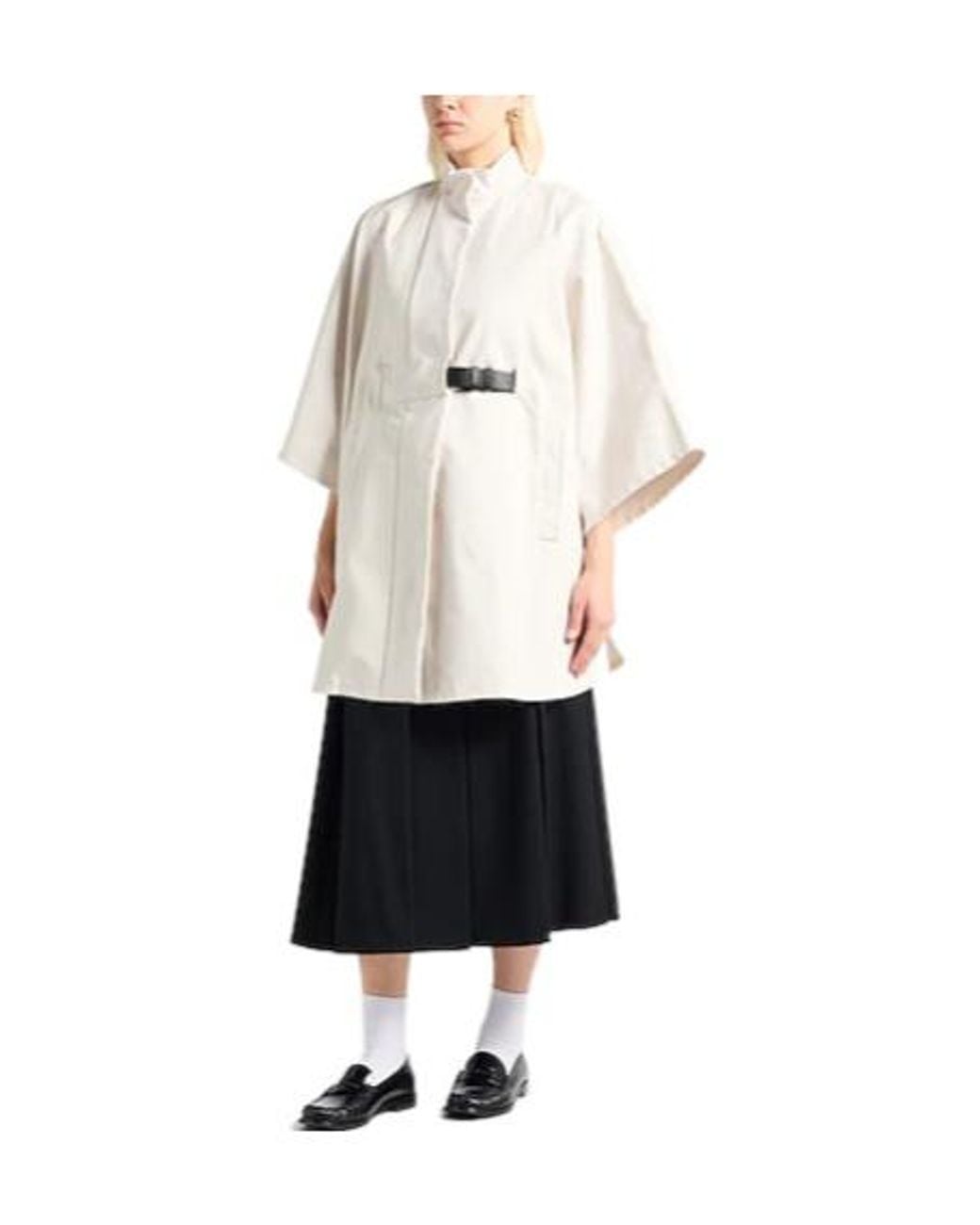 Max Mara Natural Solidcolor Cape Coat