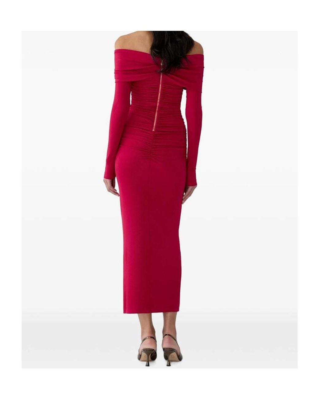 Carolina Herrera Red Long-Sleeved Dress