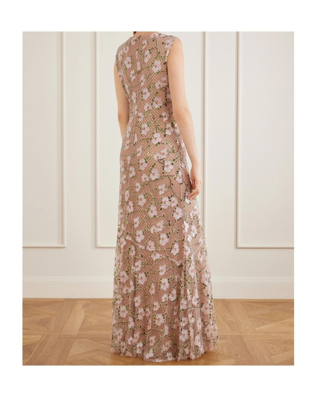 Self-Portrait Natural Floral Lace Gown