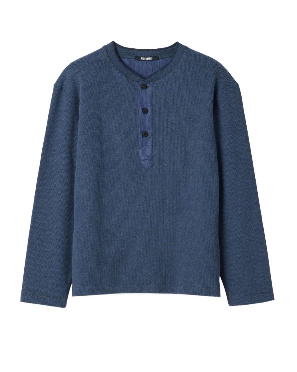 Jacquemus Blue Button Detailed Knit Top for men