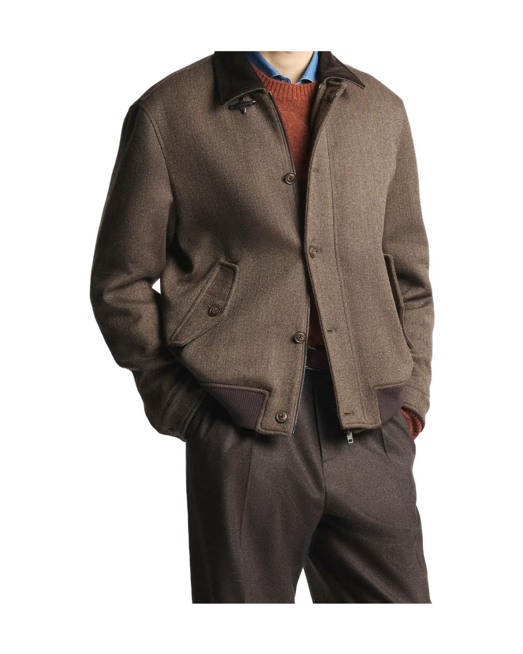 Fay Brown Driving Bomber Jacket for men