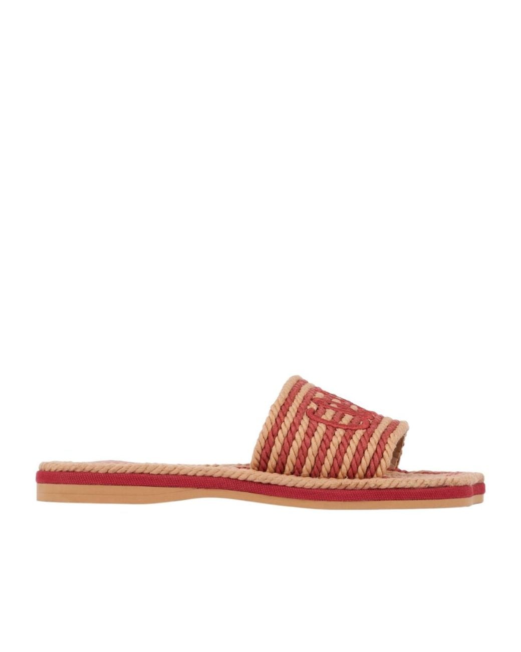 Chloé Pink Chloé Logo Slide Flat Sandals