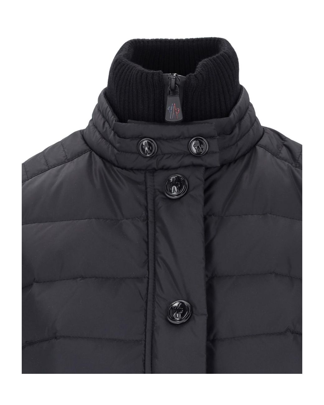 Moncler Black Padded Wool Cardigan