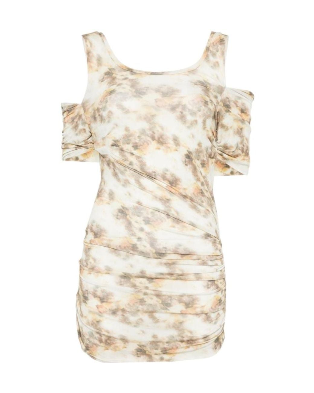 Isabel Marant Natural Iber Cut-Out Gathered Top