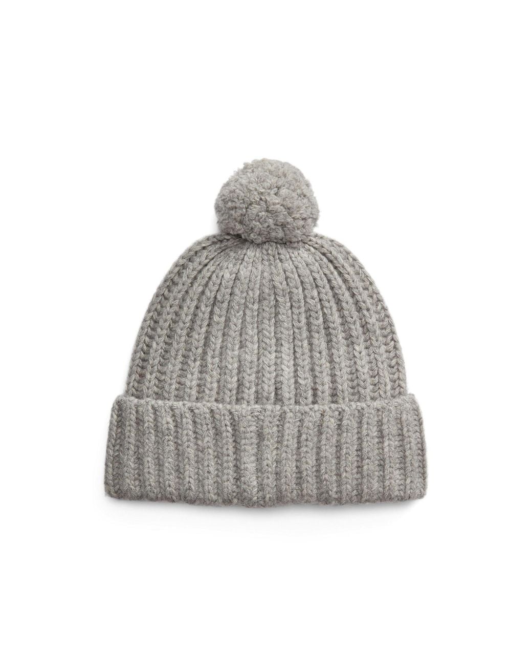 Polo Ralph Lauren Gray Light Ribbed Knit Beanie
