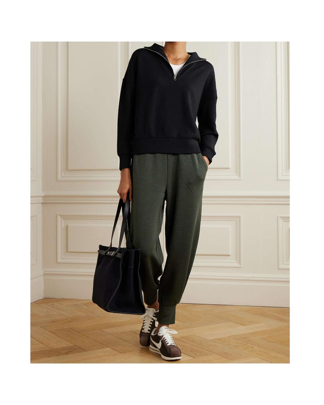 Varley Black Hawley Zip-Up Sweatshirt